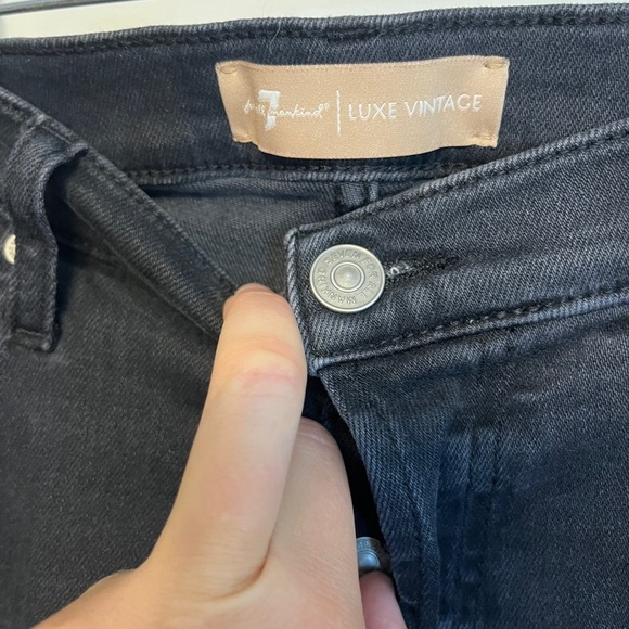 7 For All Mankind Luxe Vintage Button Fly High Rise High Waist Josafina - Picture 4 of 9